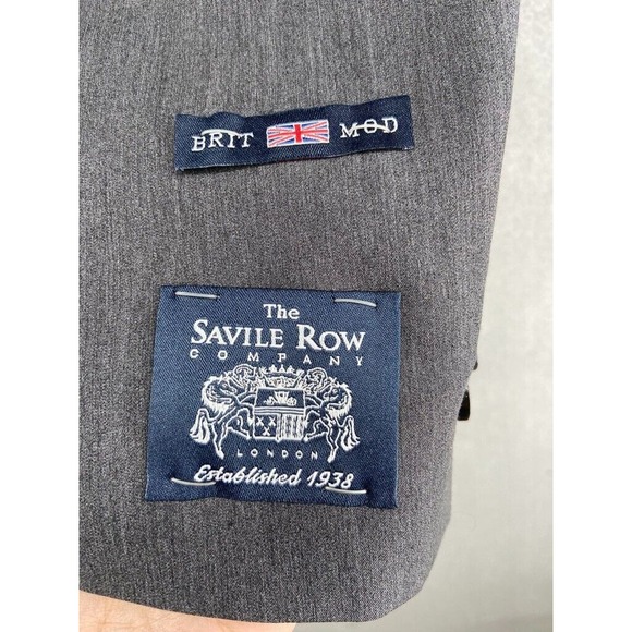 NWT The‎ Savile Row Company Blazer Jacket Mens Sz 40S Gray Heather Single Breast - Picture 7 of 14